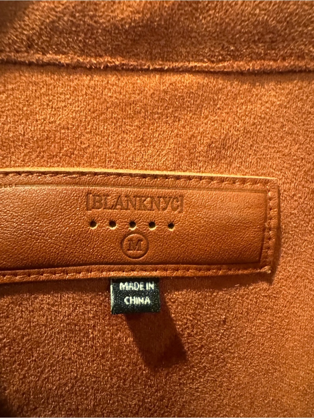 BLANKNYC Faux Suede Fringe Western Shacket M Bounce Back Rust - Picture 4 of 9
